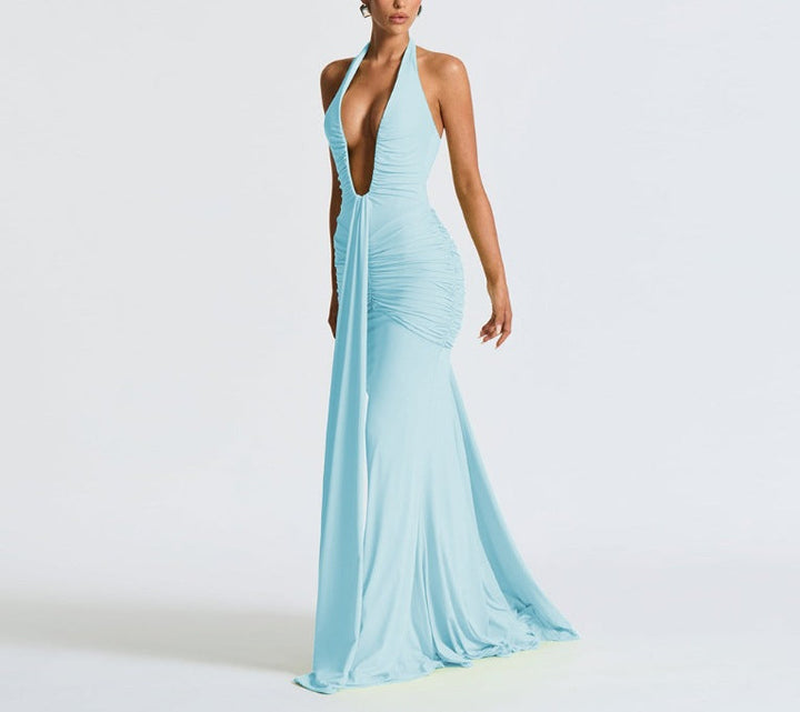 SASHA | Maxikleid mit Tiefem Ausschnitt