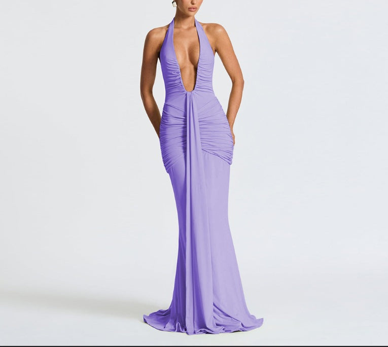 SASHA | Maxikleid mit Tiefem Ausschnitt
