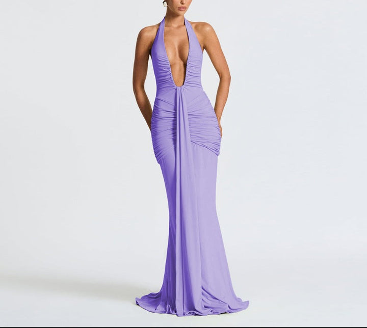 SASHA | Maxikleid mit Tiefem Ausschnitt
