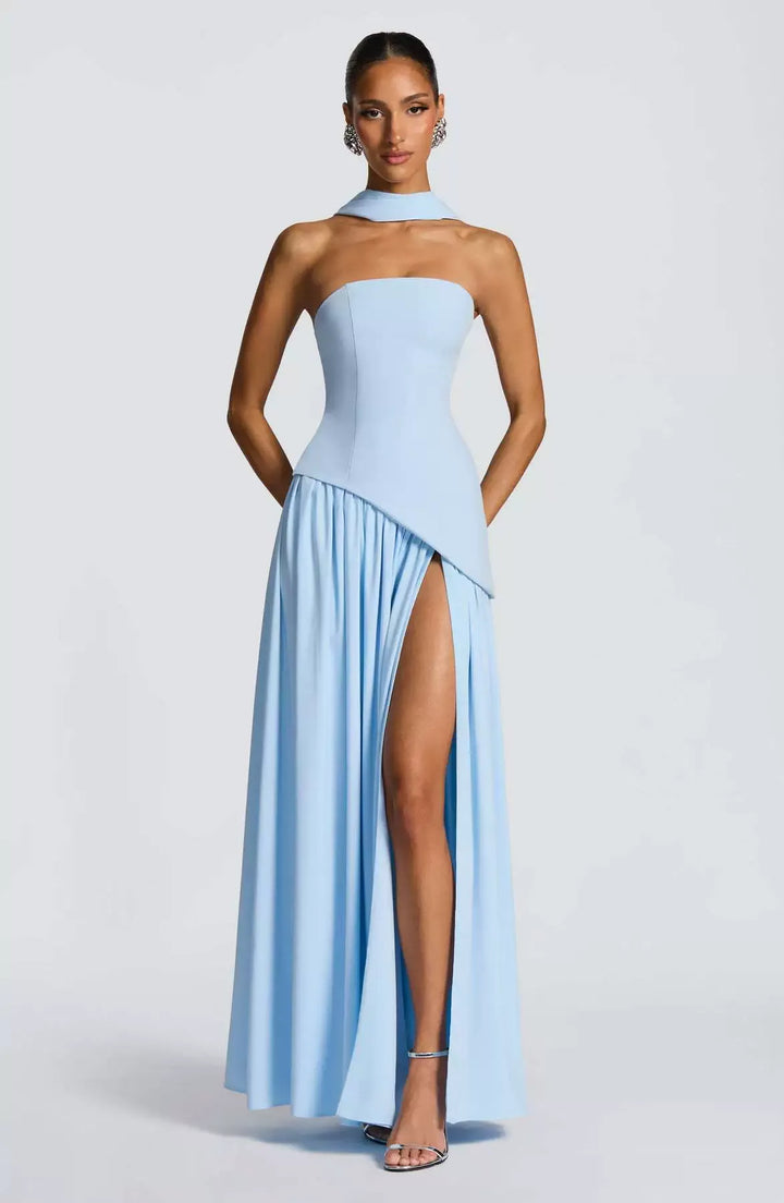 SERENA | Elegantes Maxikleid mit Asymmetrischem Oberteil