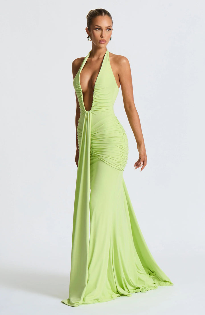 SASHA | Maxikleid mit Tiefem Ausschnitt