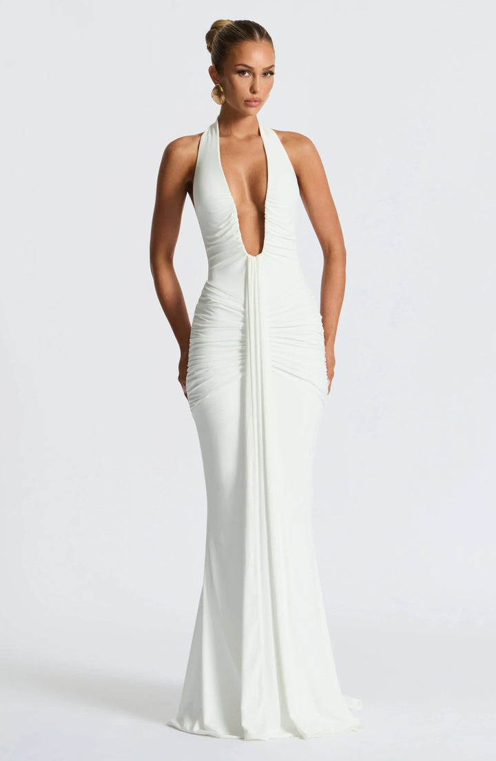 SASHA | Maxikleid mit Tiefem Ausschnitt